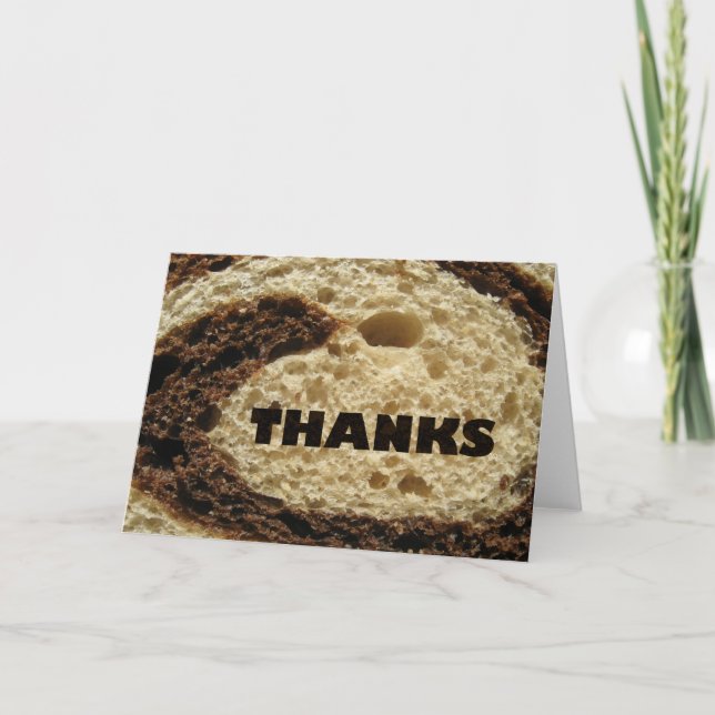 Thanks Rye Bread Design Letterpress Thank You Card (Front)
