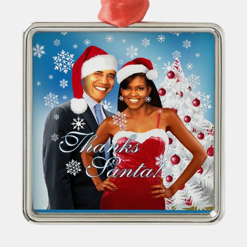 Thanks Santa Obama Christmas Ornament