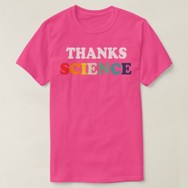 Thanks Science Vaccine Syringe Mini Pin Badge Supp T-Shirt (Design Front)