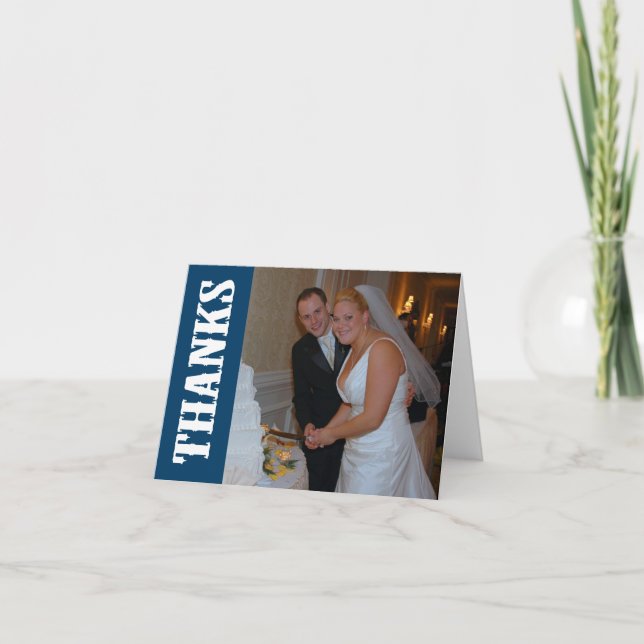Thanks Shoot Out Thank You Notecard (Navy Blue) (Front)