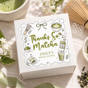 Thanks So Matcha Bridal Shower Thank You Favors Square Sticker