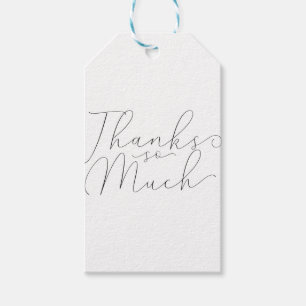 Thanks So Much Thank You Black Script Type Favor Gift Tags