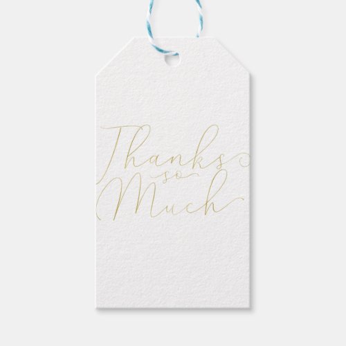 Thanks So Much Thank You Gold Script Type Favor Gift Tags