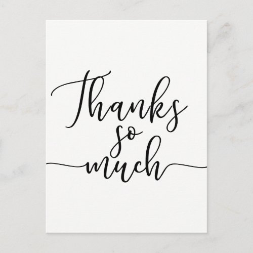 Thanks So Much Thank You Modern Script Type Postcard