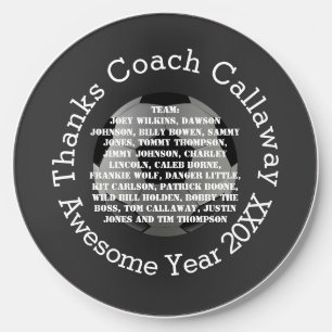 Thanks Soccer Coach with Team Names Wireless Charger
