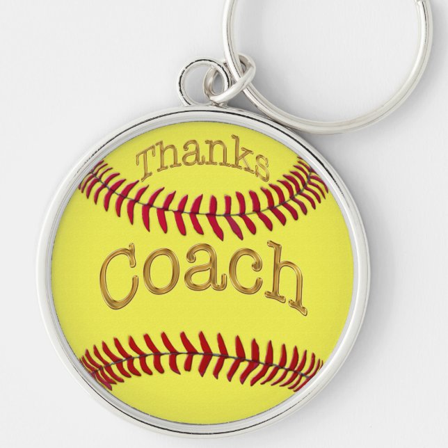 Thanks Softball Coach Gift Ideas Softball Keychain (Front)