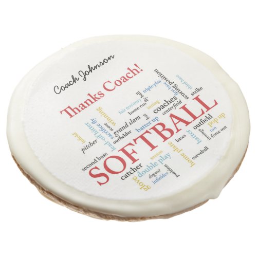 Thanks Softball Coach Words From Group Team Red Sugar Cookie