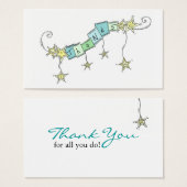 Thanks Teal Stars Gratitude Small (Front & Back)