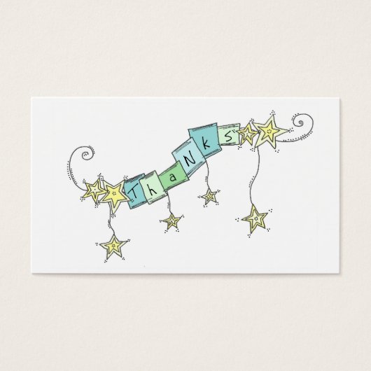 Thanks Teal Stars Gratitude Small (Front)