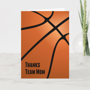 Thanks Team Mom, Basketball, Helping the Team Thank You Card