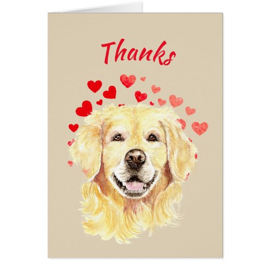 Thanks, Thank you Golden Retriever Dog (Front)