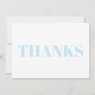 Thanks, Thank You, light blue white modern card
