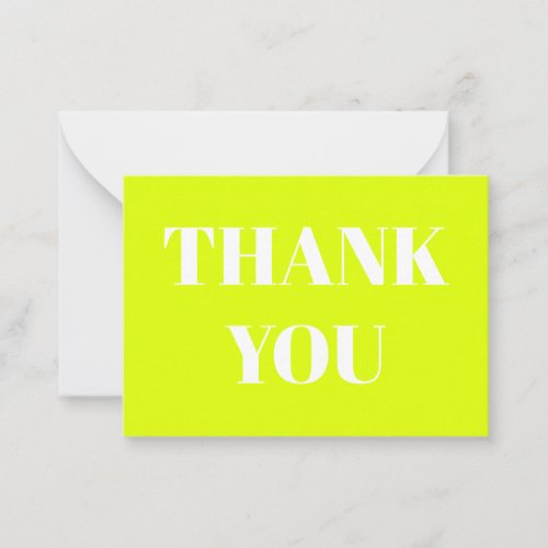 Thanks Thank you neon green chartreuse white Advice Card