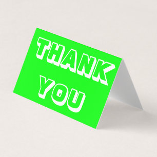 Thanks, Thank you, neon green folded card