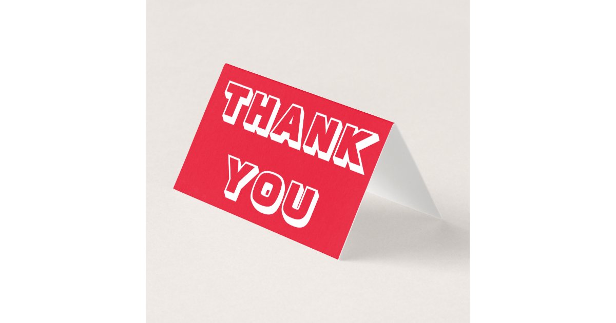 Thank You Reed Thanks, Thank you, red folded card | Zazzle