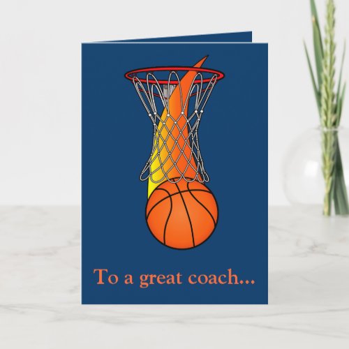 Thanks to a Basketball Coach for a Great Season Thank You Card