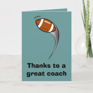 Thanks to a Great Football Coach Letterpress Thank You Card