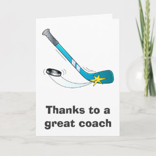 Thanks to a Great Hockey Coach Letterpress Thank You Card