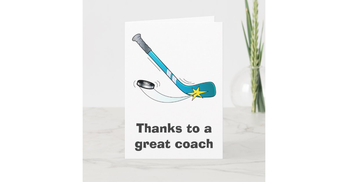 Thanks to a Great Hockey Coach Thank You Card