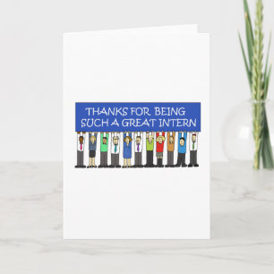 Thanks to a Great Intern Cartoon People Letterpress Thank You Card