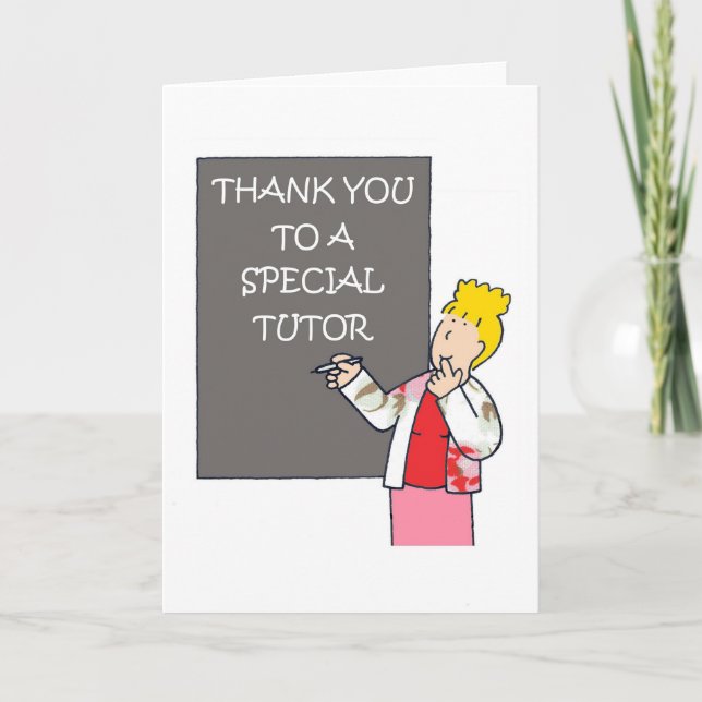 Thanks to a Special Tutor Letterpress Thank You Card (Front)