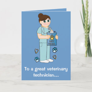 Thanks to a Veterinary Technician Letterpress Thank You Card