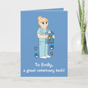 Thanks to a Veterinary Technician Letterpress Thank You Card