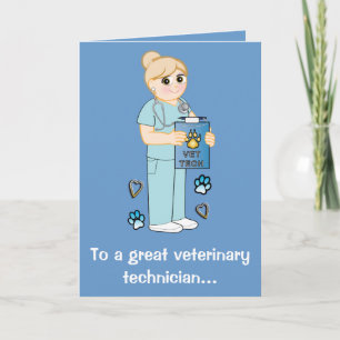 Thanks to a Veterinary Technician Letterpress Thank You Card