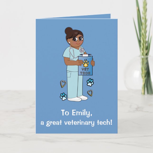 Thanks to a Veterinary Technician Thank You Card (Front)