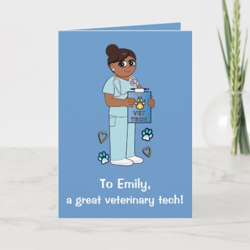 Thanks to a Veterinary Technician Thank You Card