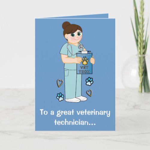 Thanks to a Veterinary Technician Thank You Card