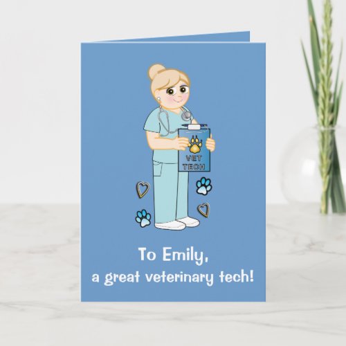 Thanks to a Veterinary Technician Thank You Card