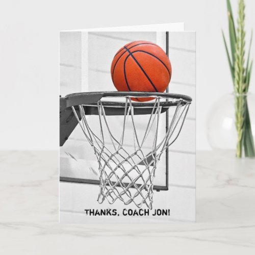 Thanks to Basketball Coach Thank You Card