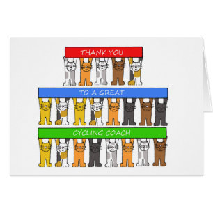 Thanks to Cycling Coach Cartoon Cats Cards