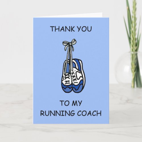 Thanks to Male Running Coach Thank You Card