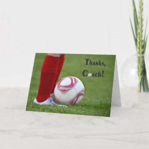 Thanks to Soccer Coach  Letterpress Thank You Card