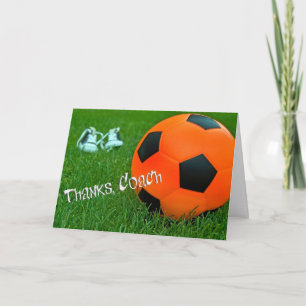 Thanks to Soccer Coach! Letterpress Thank You Card