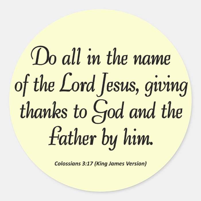 Thanks to the Father Thanksgiving Colossians 317 Sticker
