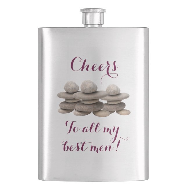 Thanks to the team groom men customizable flask (Front)