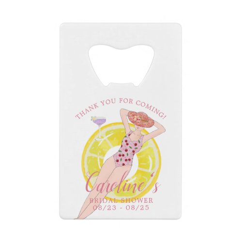 Thanks Tropical Beach Bridal Shower Bachelorette Credit Card Bottle Opener