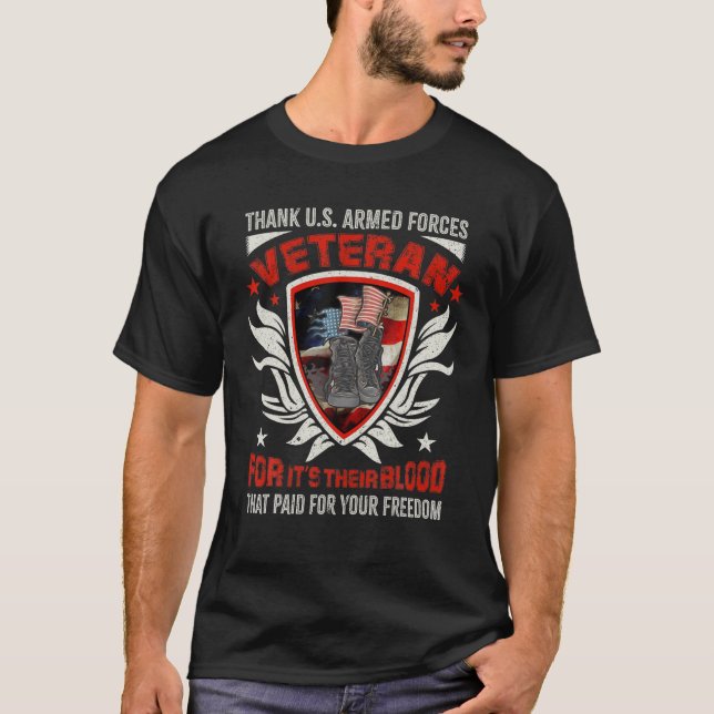 Thanks U.S. Armed Forces Veteran T-Shirt (Front)