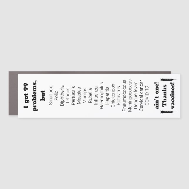 Thanks Vaccines! car magnet (Front)