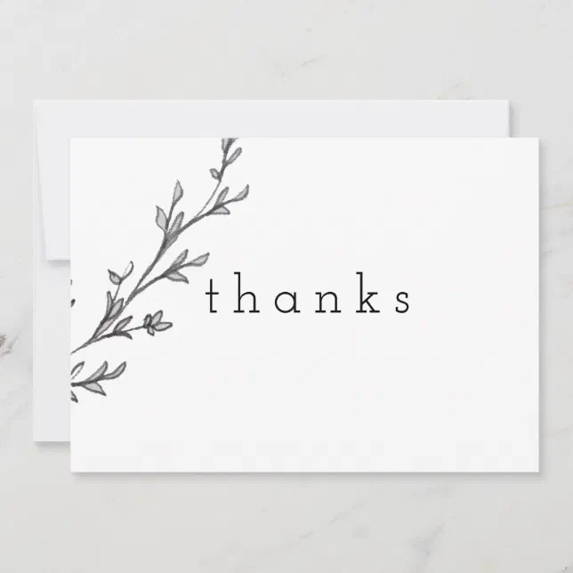 Thanks Watercolor Leaf Thank You Card Zazzle 5747