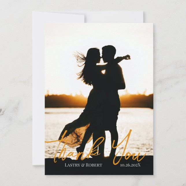 Thanks Wedding Flat Thank You Card (Front)