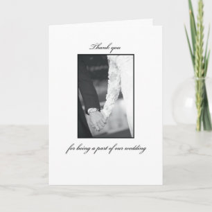 Thanks Wedding General Black White Letterpress Thank You Card