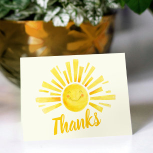 Thanks whimiscal ink sun baby shower letterpress thank you card