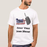Thanks with Dog Tags and Your Custom Text T-Shirt