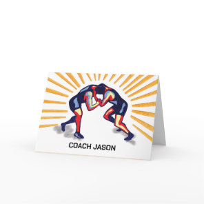 Thanks Wrestling Coach Personalize Two Wrestling Card