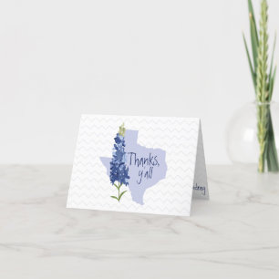 Thanks Y'all Bluebonnet Texas Letterpress Thank You Card