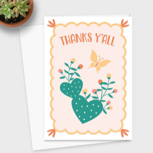 "Thanks Y'all" Cactus Thank You Card
